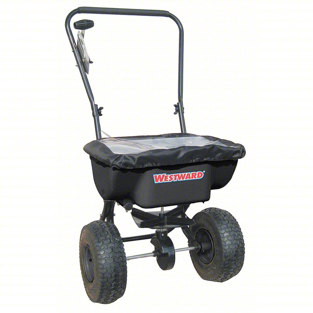 WESTWARD Manual Walk-Behind Spreader: Landscape, Lawn and Agriculture, 30 lb Capacity, Steel, 12 ft