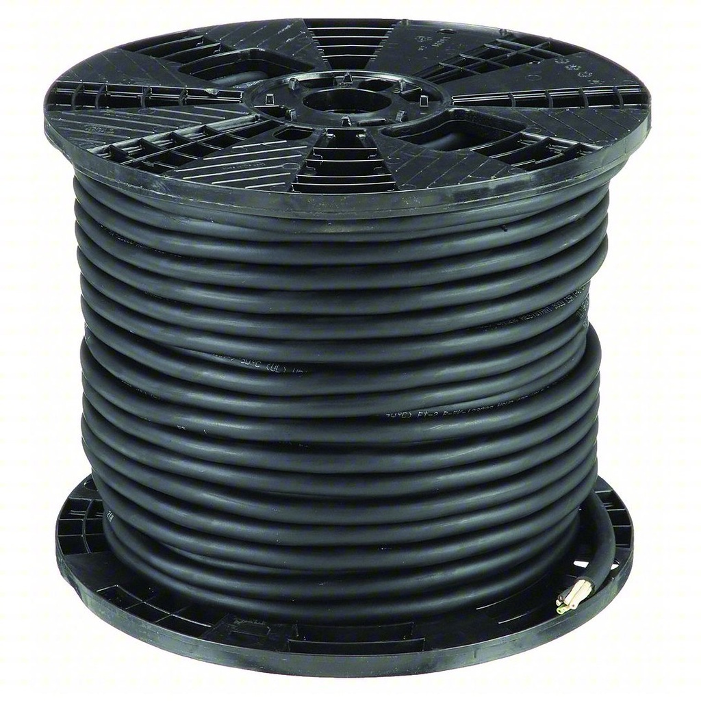 CAROL Portable Cord: 3 Conductors, 16 AWG Wire Size, EPDM Rubber, Black, 250 ft Lg, 600 V Volt, SOOW