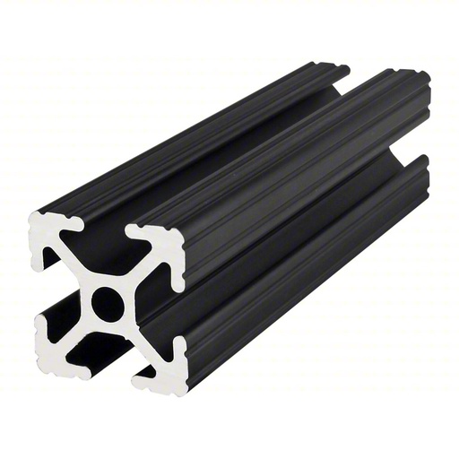 [815GF5] T-Slot Framing System: 10 Series, 4 ft Nominal Lg, Black, Single, 4 Open Slots