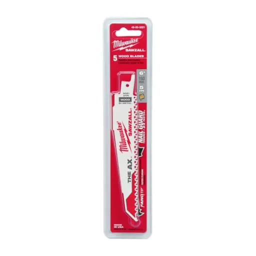 [Milwaukee:48-01-2021] 6" 5 TPI The AX Demolition Wood Cutting Sawzall Blade Bulk 25
